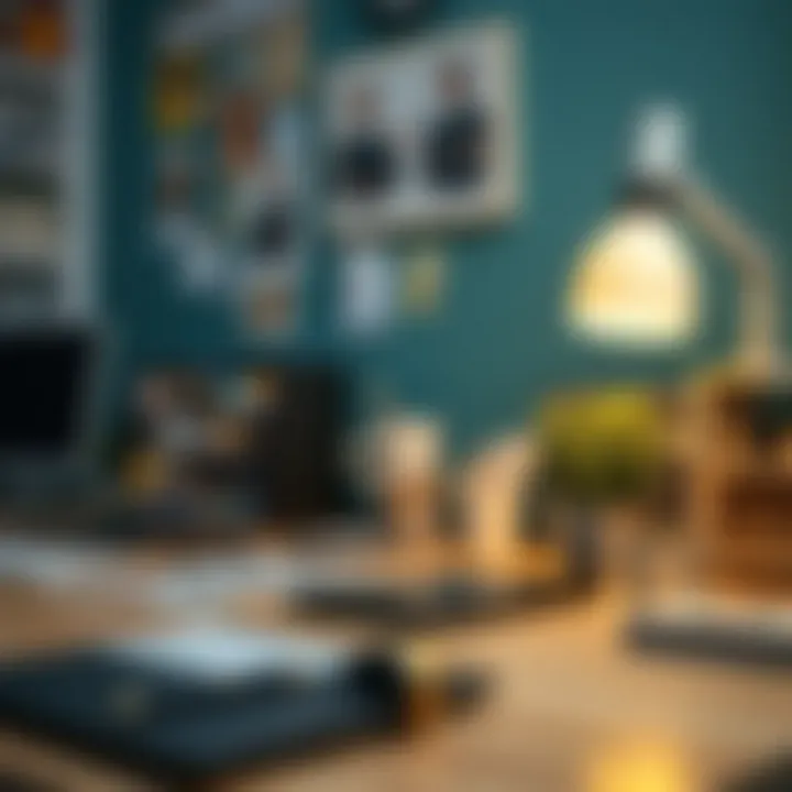 A workspace enhanced by stylish decorative stickers on a desk