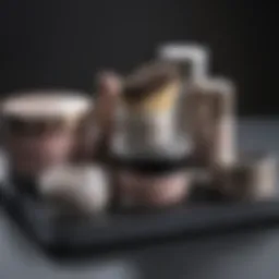 Stylish TSA approved makeup containers arranged neatly