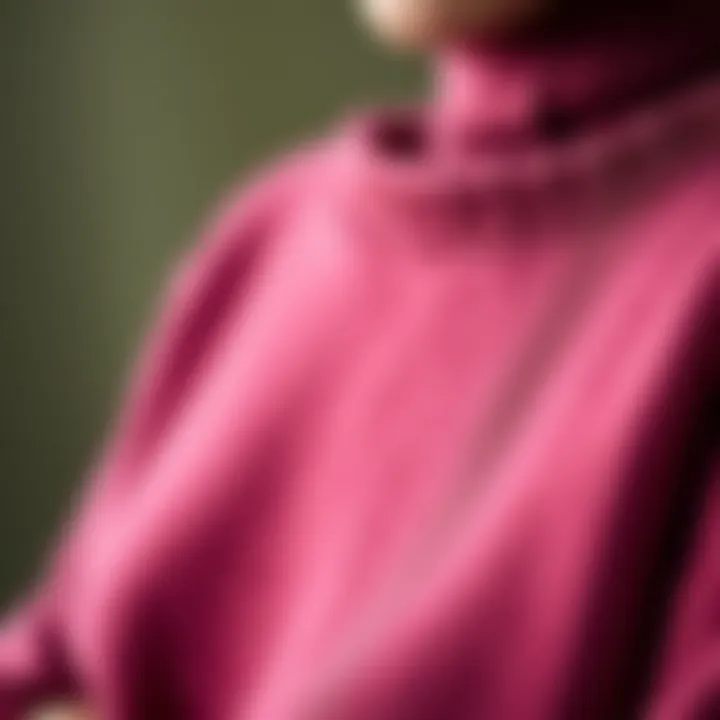 Close-up of fabric texture in a turtleneck