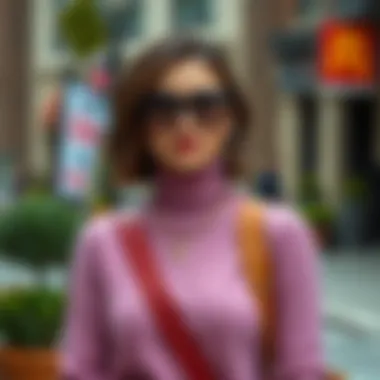 Stylish turtleneck outfit paired with accessories