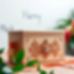 Elegant rose gold wedding card box with intricate design