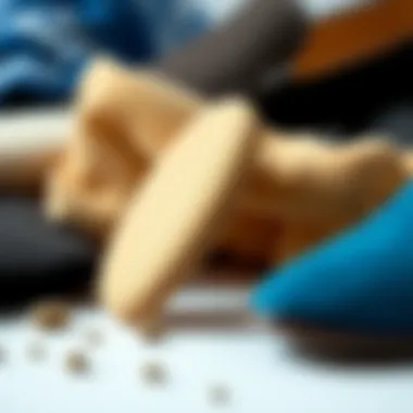 Materials used in tongue pads displayed together