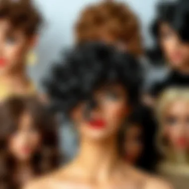 Diverse styles of hairpieces arranged aesthetically to demonstrate versatility.