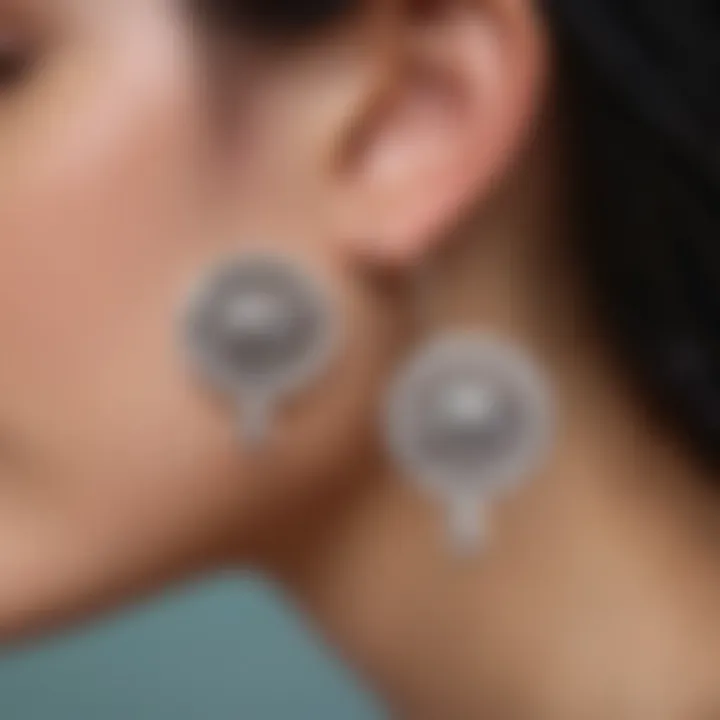 Various styles of sterling silver earrings for cartilage piercings