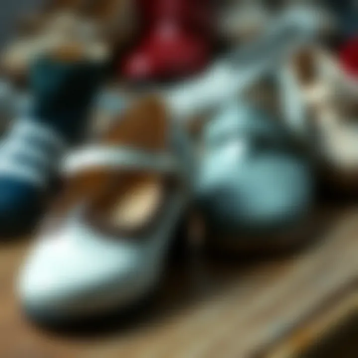 Historical display of Mary Janes through the decades.