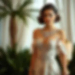 Elegant vintage Hollywood gown adorned with intricate beading