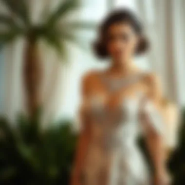 Elegant vintage Hollywood gown adorned with intricate beading