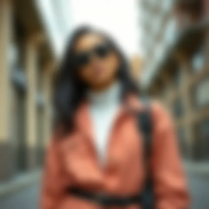 A fashion-forward individual styled in Wayi Clothing in an urban setting