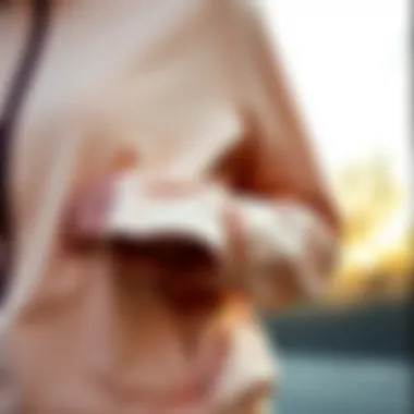 Care Tips and Material Details Stylish yoga jacket displayed with care tips and material details